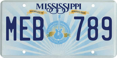MS license plate MEB789