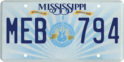 MS license plate MEB794