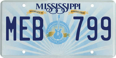 MS license plate MEB799