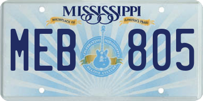 MS license plate MEB805