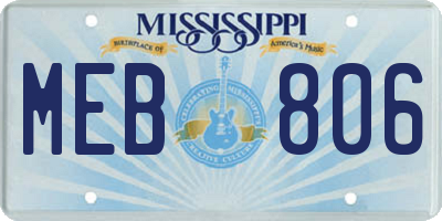 MS license plate MEB806