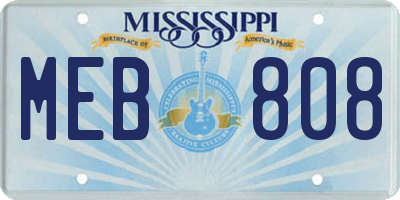 MS license plate MEB808