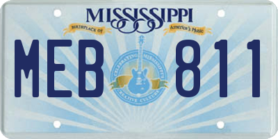 MS license plate MEB811