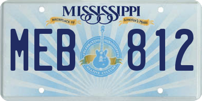 MS license plate MEB812
