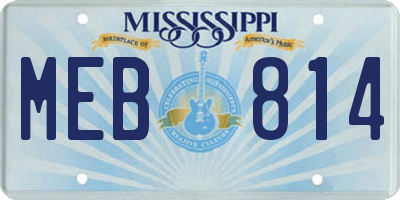 MS license plate MEB814