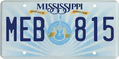 MS license plate MEB815