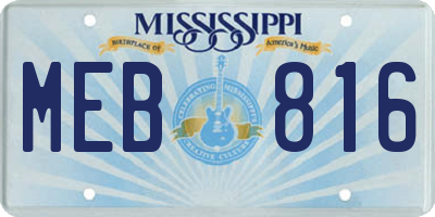 MS license plate MEB816