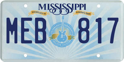 MS license plate MEB817