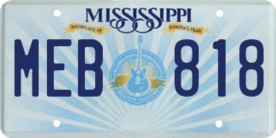 MS license plate MEB818