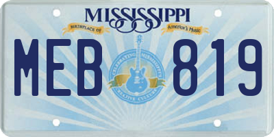 MS license plate MEB819