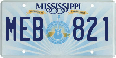 MS license plate MEB821