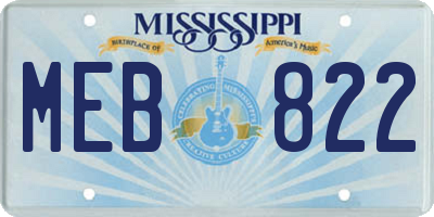 MS license plate MEB822