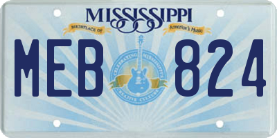 MS license plate MEB824