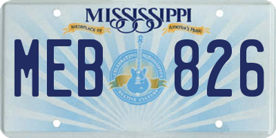 MS license plate MEB826