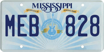 MS license plate MEB828