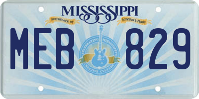 MS license plate MEB829