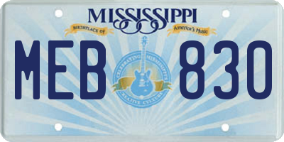 MS license plate MEB830