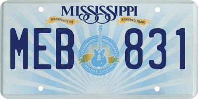 MS license plate MEB831
