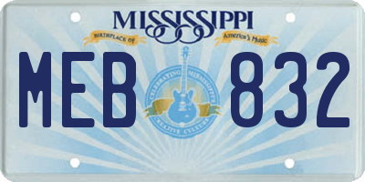 MS license plate MEB832