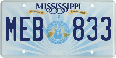MS license plate MEB833