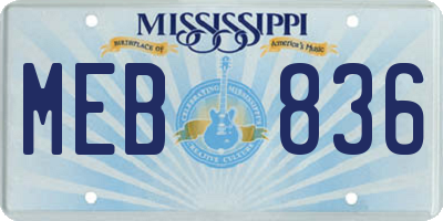 MS license plate MEB836