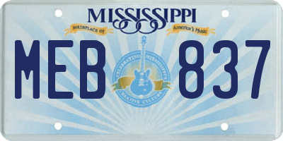 MS license plate MEB837