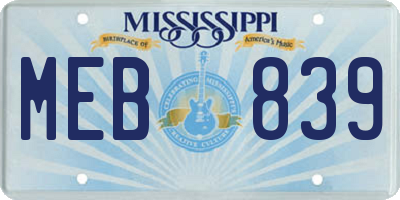 MS license plate MEB839