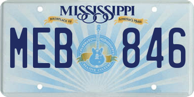 MS license plate MEB846