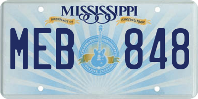 MS license plate MEB848