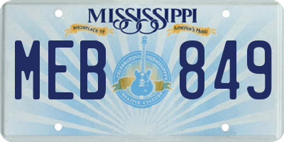 MS license plate MEB849