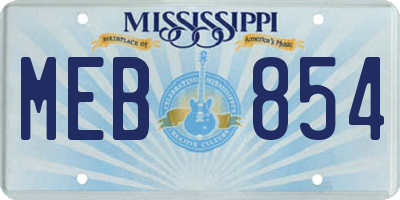 MS license plate MEB854