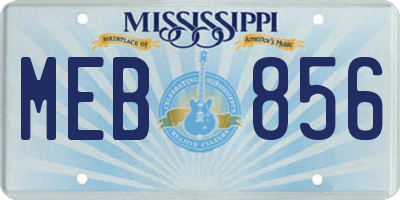 MS license plate MEB856