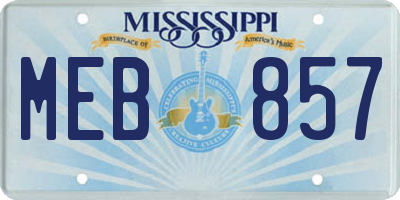 MS license plate MEB857