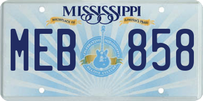 MS license plate MEB858