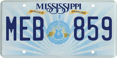 MS license plate MEB859