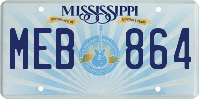 MS license plate MEB864