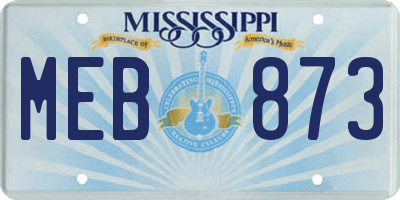 MS license plate MEB873