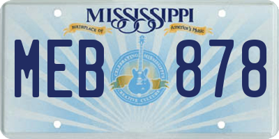MS license plate MEB878