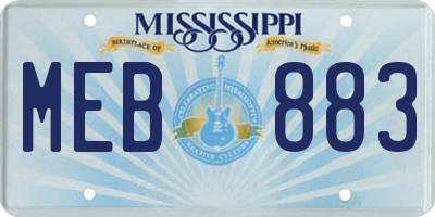 MS license plate MEB883