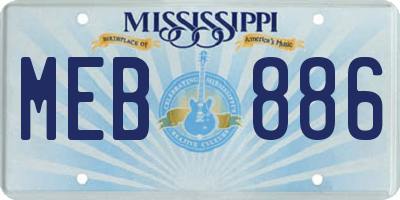 MS license plate MEB886