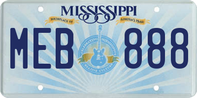 MS license plate MEB888