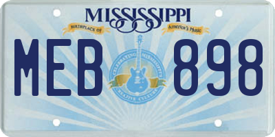 MS license plate MEB898