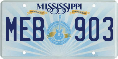 MS license plate MEB903