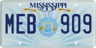 MS license plate MEB909