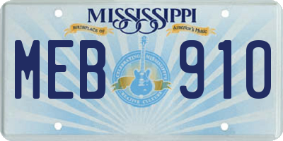 MS license plate MEB910