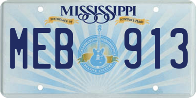 MS license plate MEB913