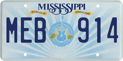 MS license plate MEB914