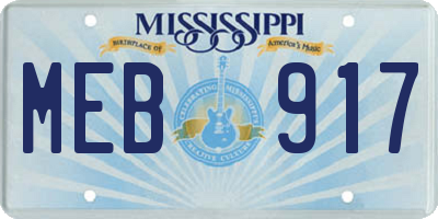 MS license plate MEB917