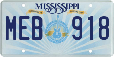 MS license plate MEB918