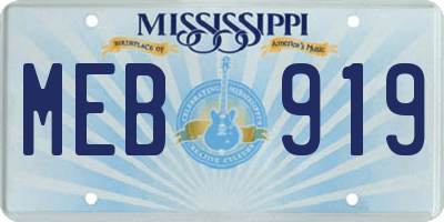 MS license plate MEB919